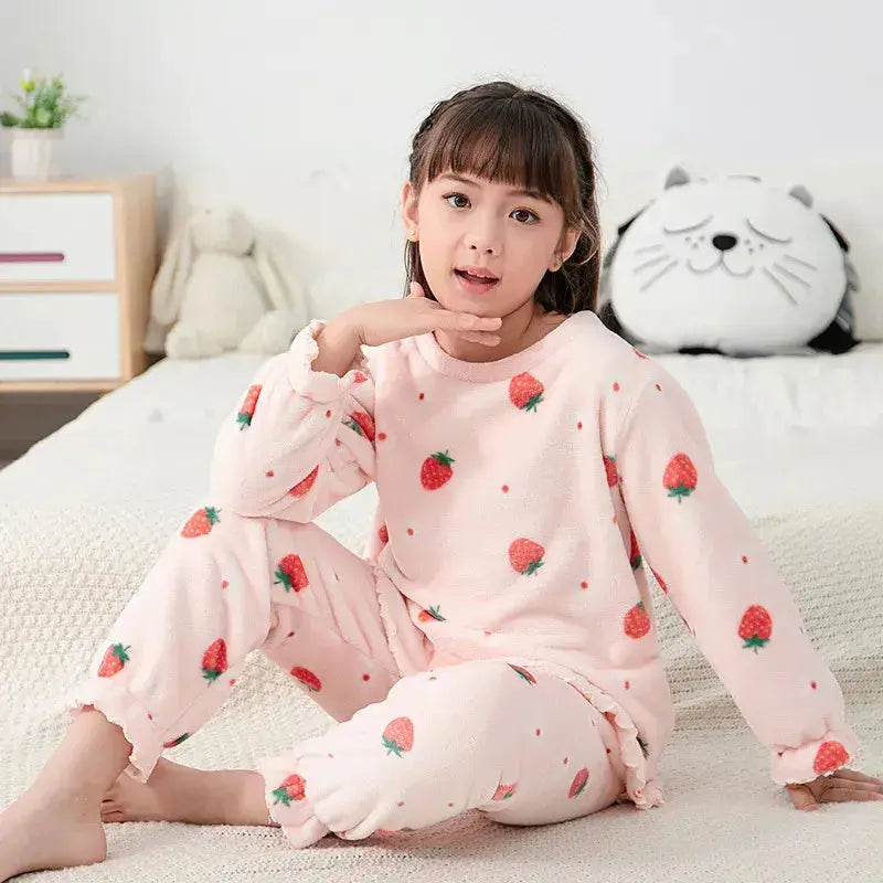Pyjama Velours Fille Tissu-Velours