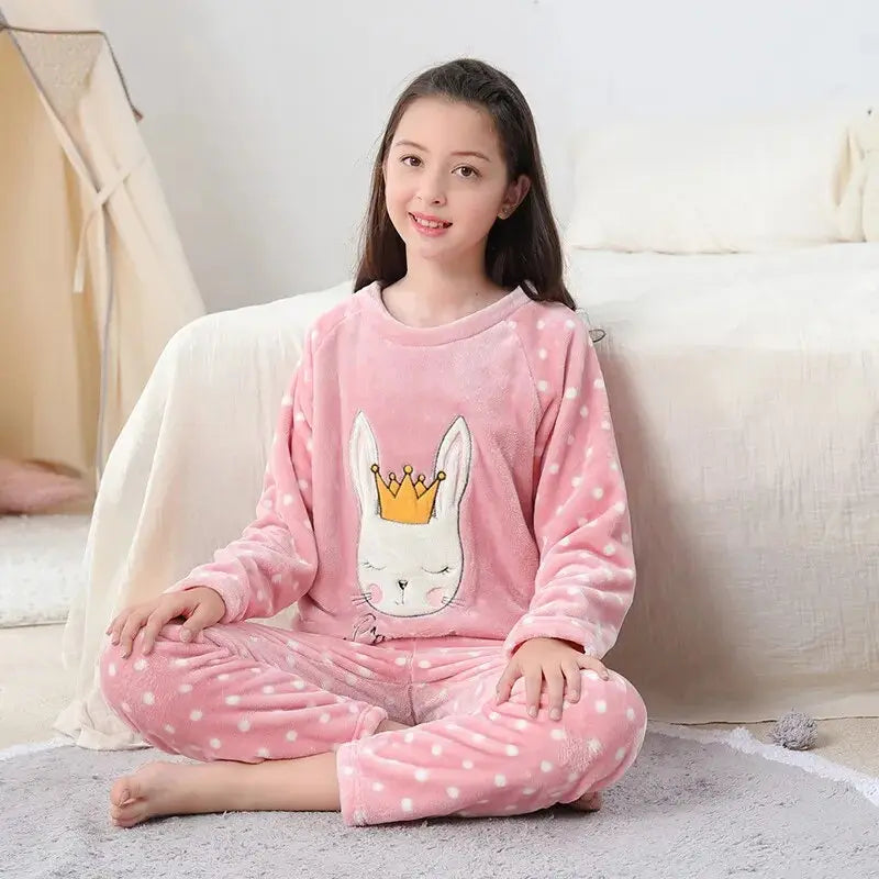 Pyjama-Velours-Fille-Reine-Lapin
