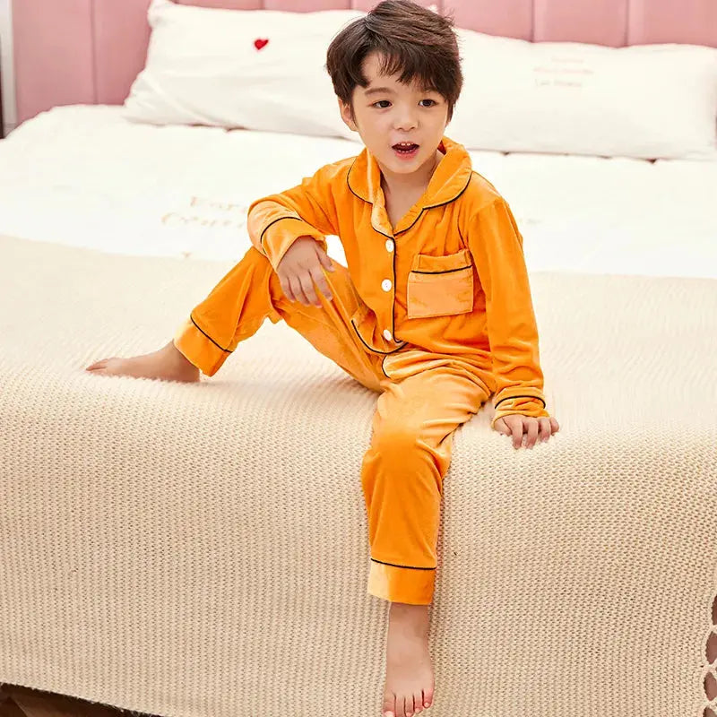    Pyjama-Velours-Garcon-Orange