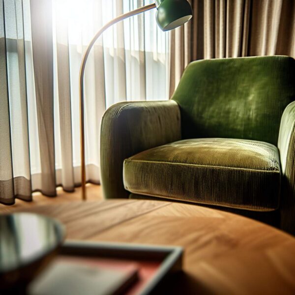 Velours côtelé vert: élégance et chaleur dans votre décoration intérieure