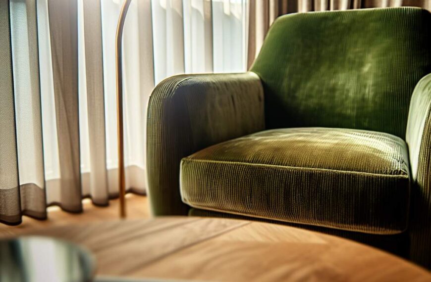 Décoration chic avec velours côtelé vert 🌿